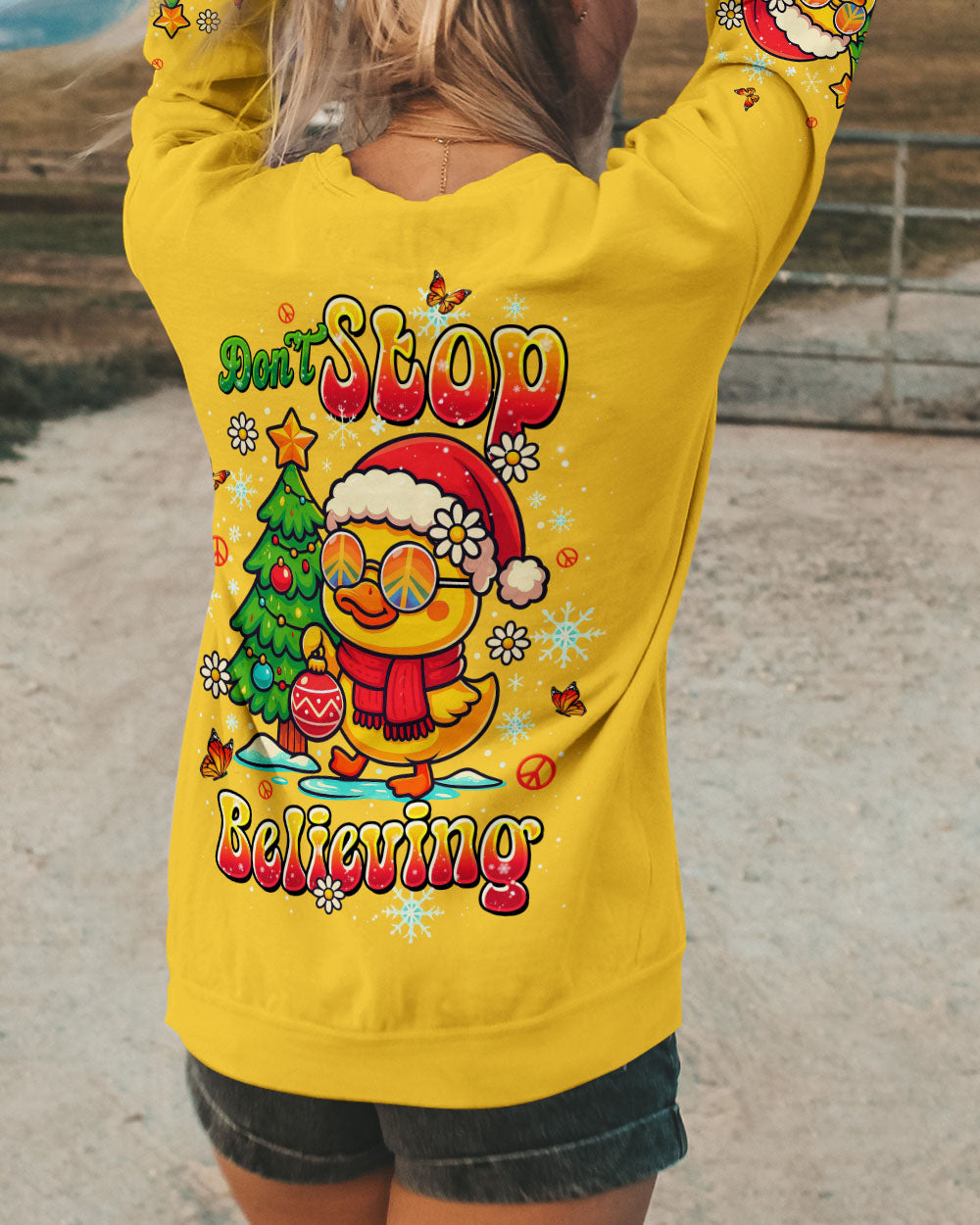 DON'T STOP BELIEVING DUCK CHRISTMAS ALL OVER PRINT - TLTW0210254