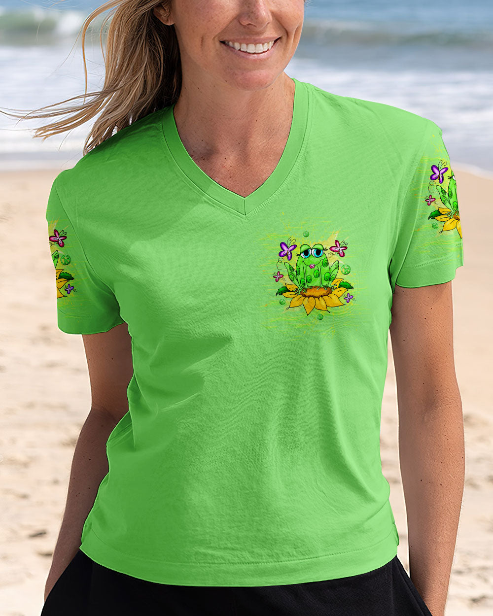 BE YOU THE WORLD WILL ADJUST FROG ALL OVER PRINT  - TLTW0212244