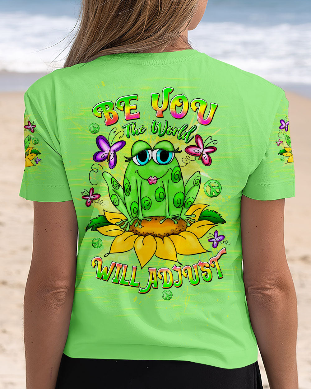 BE YOU THE WORLD WILL ADJUST FROG ALL OVER PRINT  - TLTW0212244