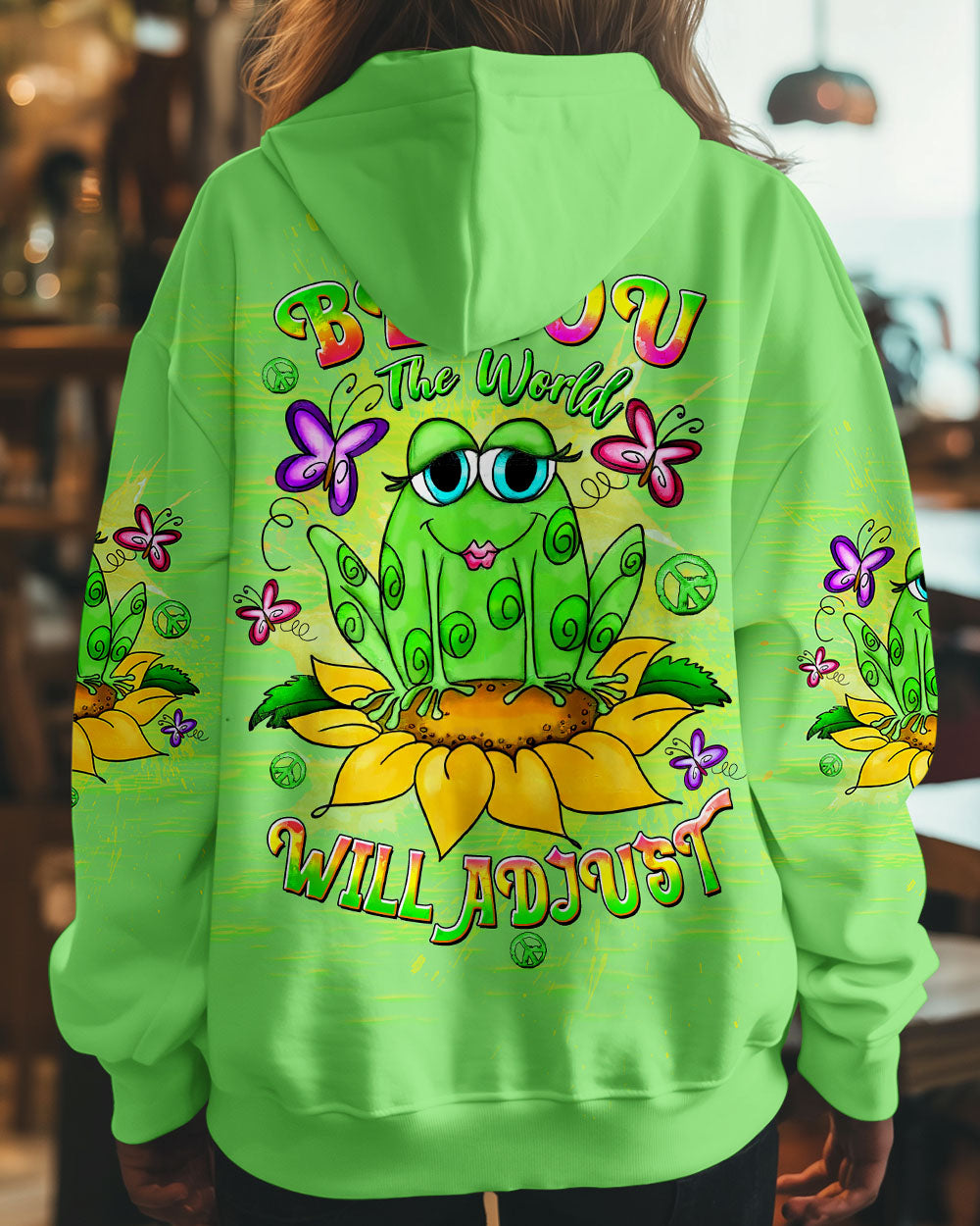 BE YOU THE WORLD WILL ADJUST FROG ALL OVER PRINT  - TLTW0212244