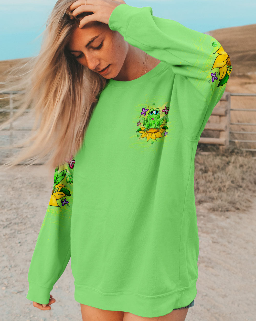 BE YOU THE WORLD WILL ADJUST FROG ALL OVER PRINT  - TLTW0212244