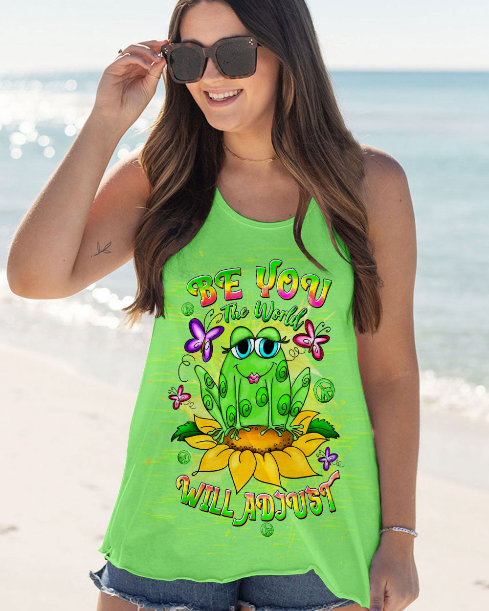 BE YOU THE WORLD WILL ADJUST FROG ALL OVER PRINT  - TLTW0212244