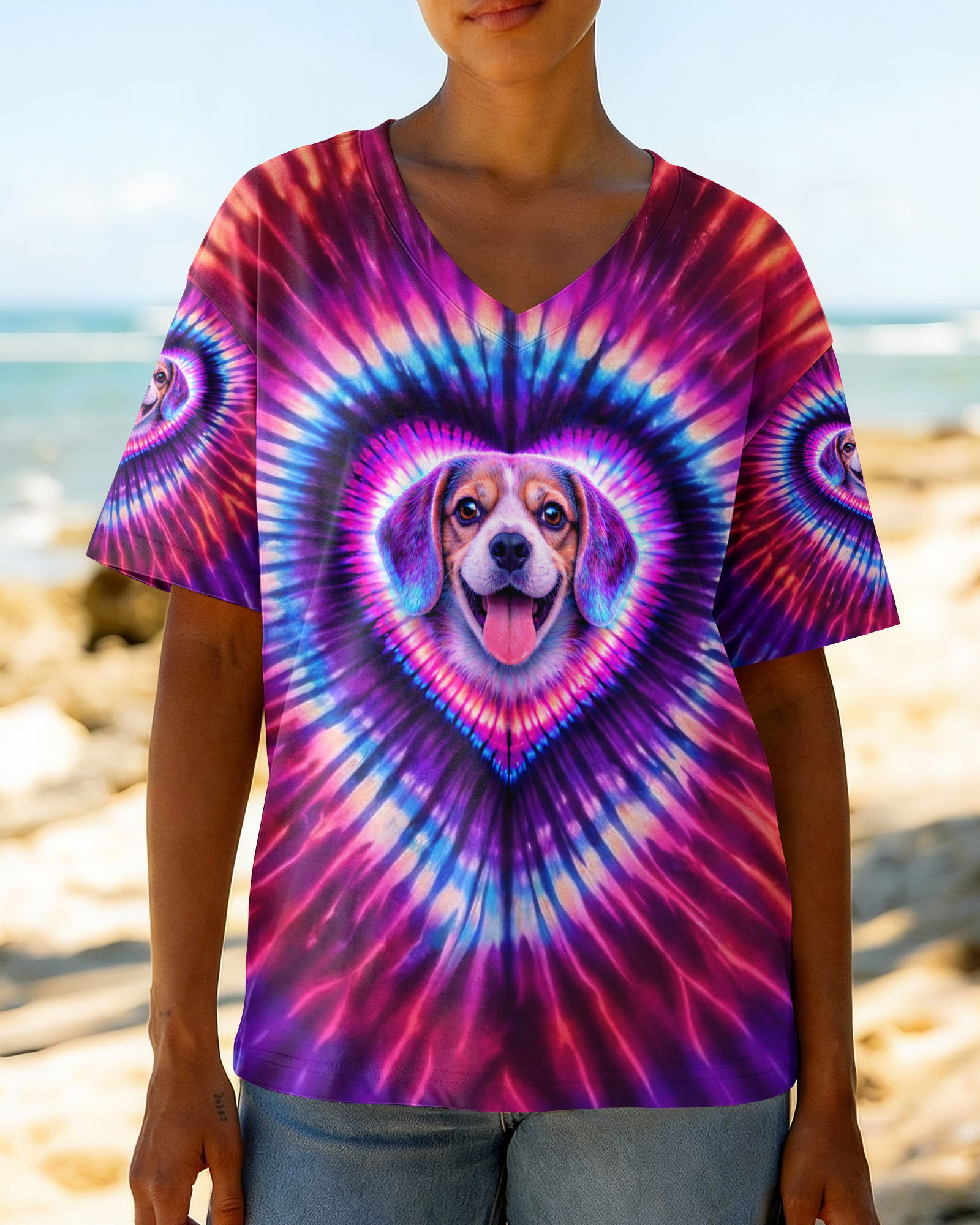 BEAGLE  DOG HEART SWIRL ALL OVER PRINT - TLTW0303262