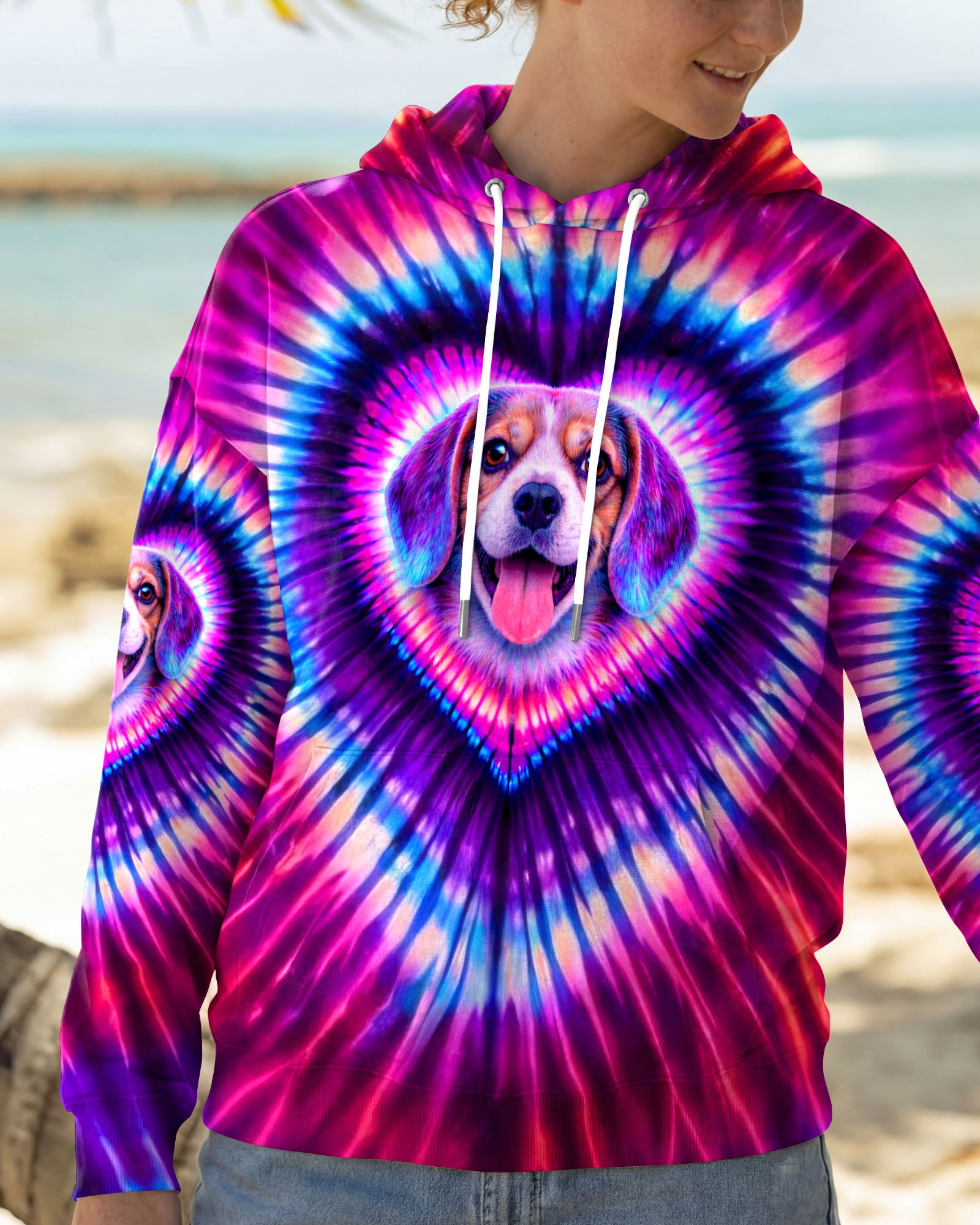 BEAGLE  DOG HEART SWIRL ALL OVER PRINT - TLTW0303262