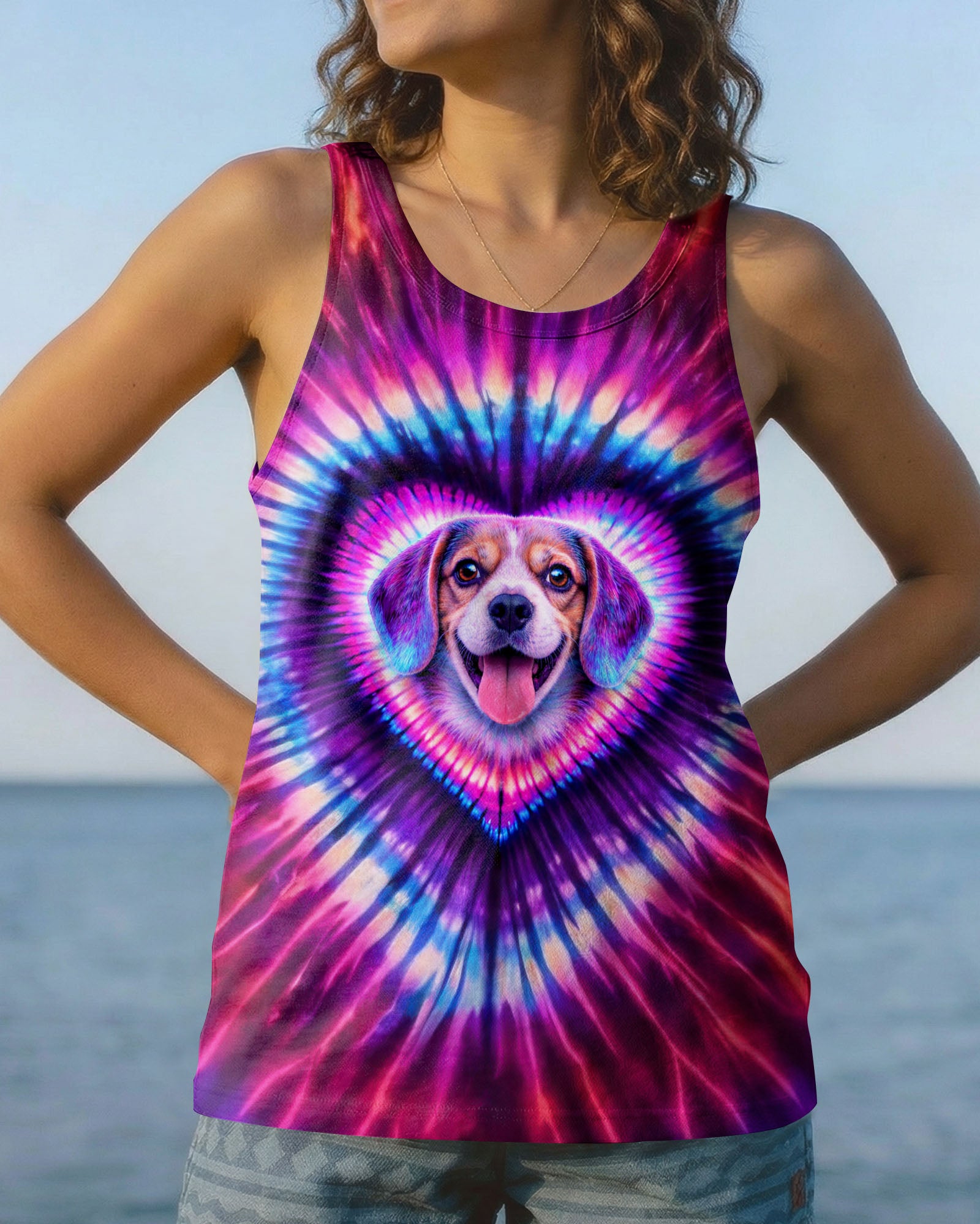 BEAGLE  DOG HEART SWIRL ALL OVER PRINT - TLTW0303262