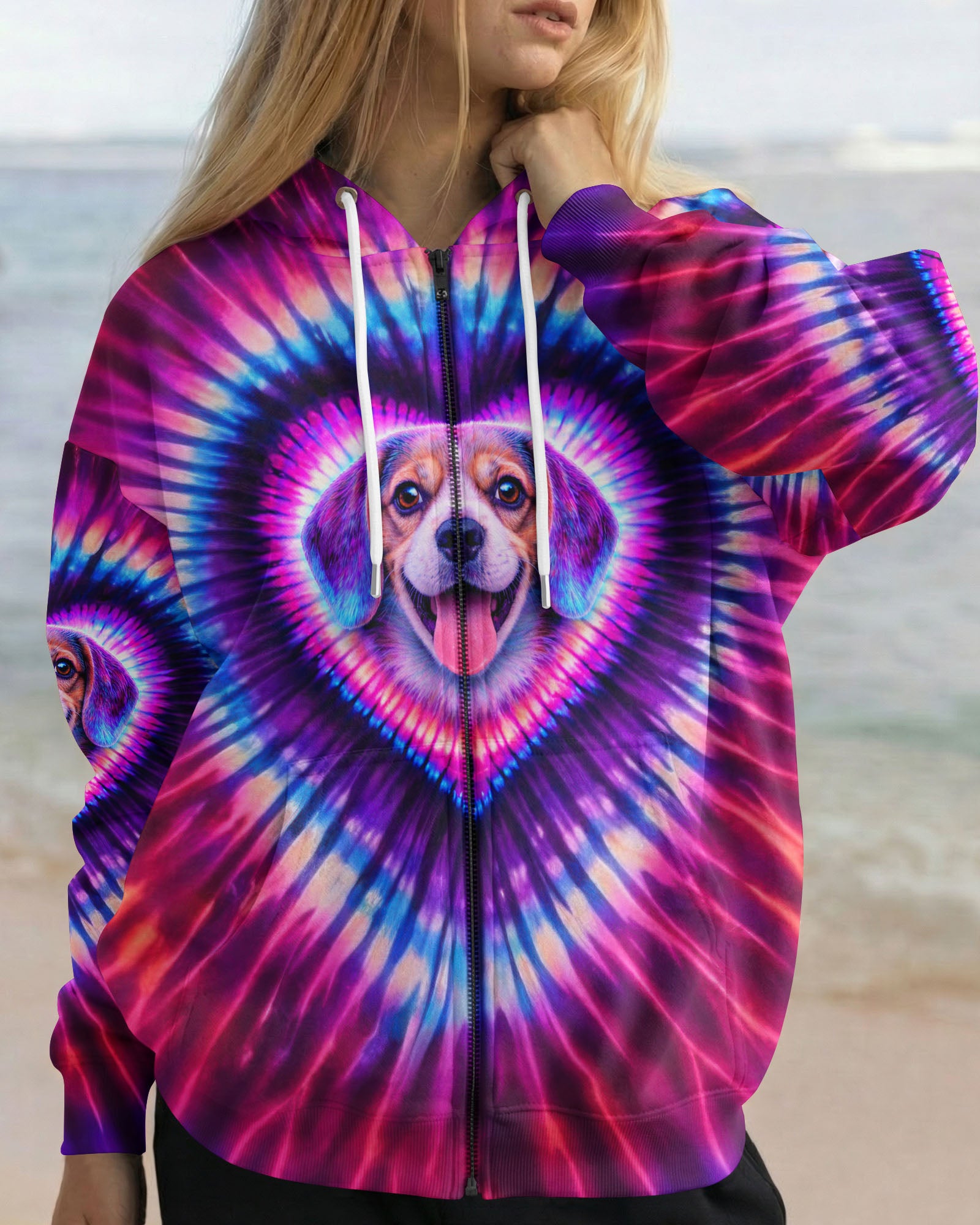 BEAGLE  DOG HEART SWIRL ALL OVER PRINT - TLTW0303262