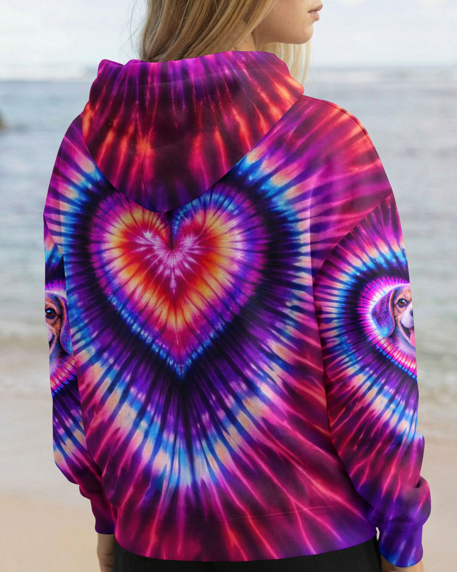 BEAGLE  DOG HEART SWIRL ALL OVER PRINT - TLTW0303262