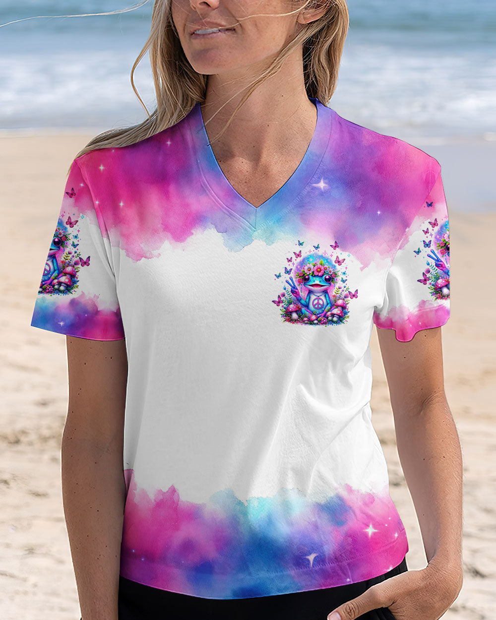 BE YOU THE WORLD WILL ADJUST FROG TIE DYE  ALL OVER PRINT  - TLTW0401245
