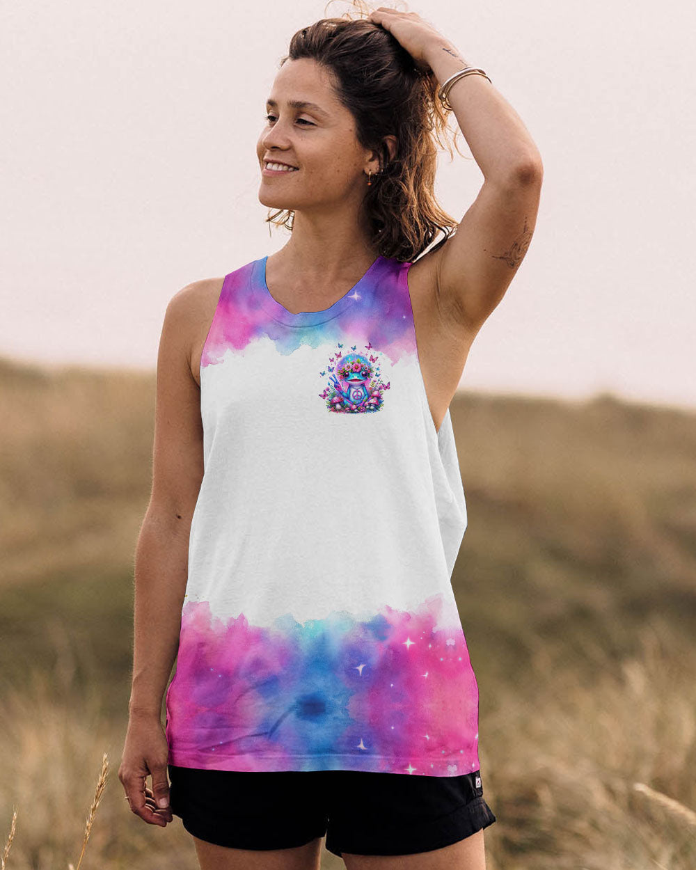BE YOU THE WORLD WILL ADJUST FROG TIE DYE  ALL OVER PRINT  - TLTW0401245