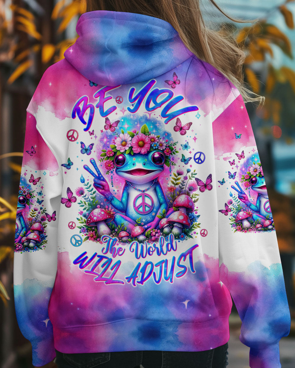 BE YOU THE WORLD WILL ADJUST FROG TIE DYE  ALL OVER PRINT  - TLTW0401245