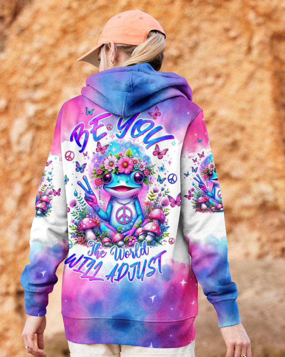 BE YOU THE WORLD WILL ADJUST FROG TIE DYE  ALL OVER PRINT  - TLTW0401245
