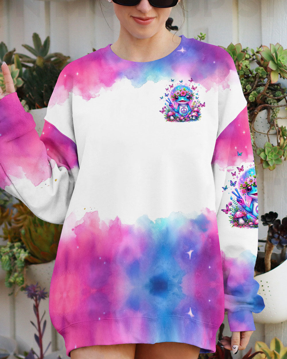 BE YOU THE WORLD WILL ADJUST FROG TIE DYE  ALL OVER PRINT  - TLTW0401245