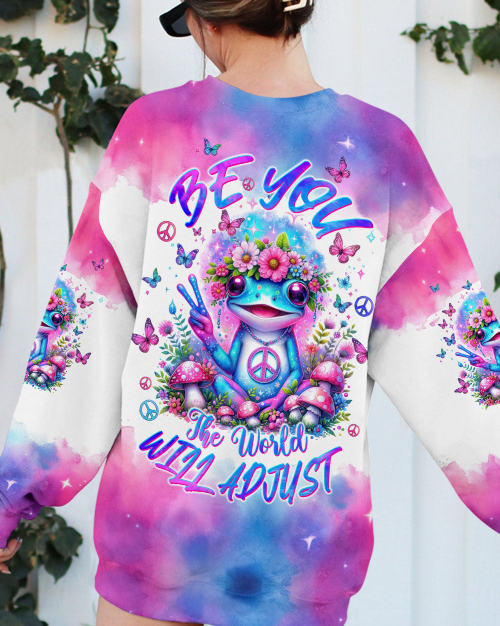 BE YOU THE WORLD WILL ADJUST FROG TIE DYE  ALL OVER PRINT  - TLTW0401245