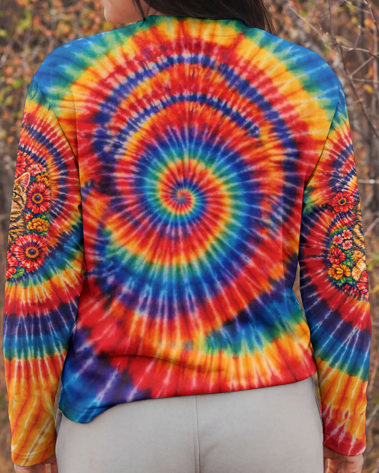 FLORAL CAT SWIRL ALL OVER PRINT - TLTW0403262