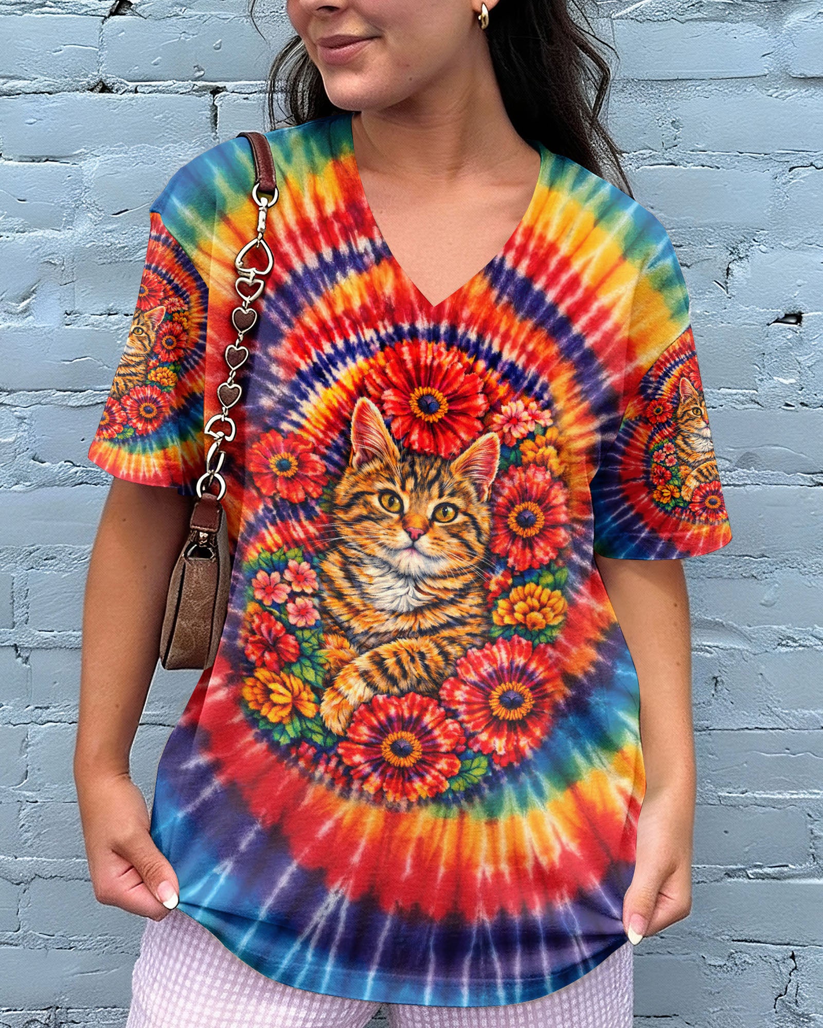 FLORAL CAT SWIRL ALL OVER PRINT - TLTW0403262