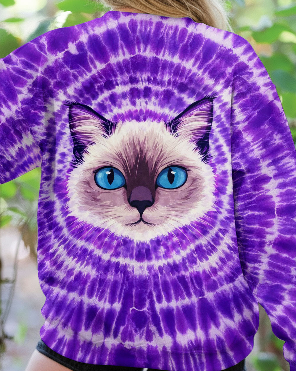 CAT FACE PURPLE SWIRL ALL OVER PRINT - TLTW0403263