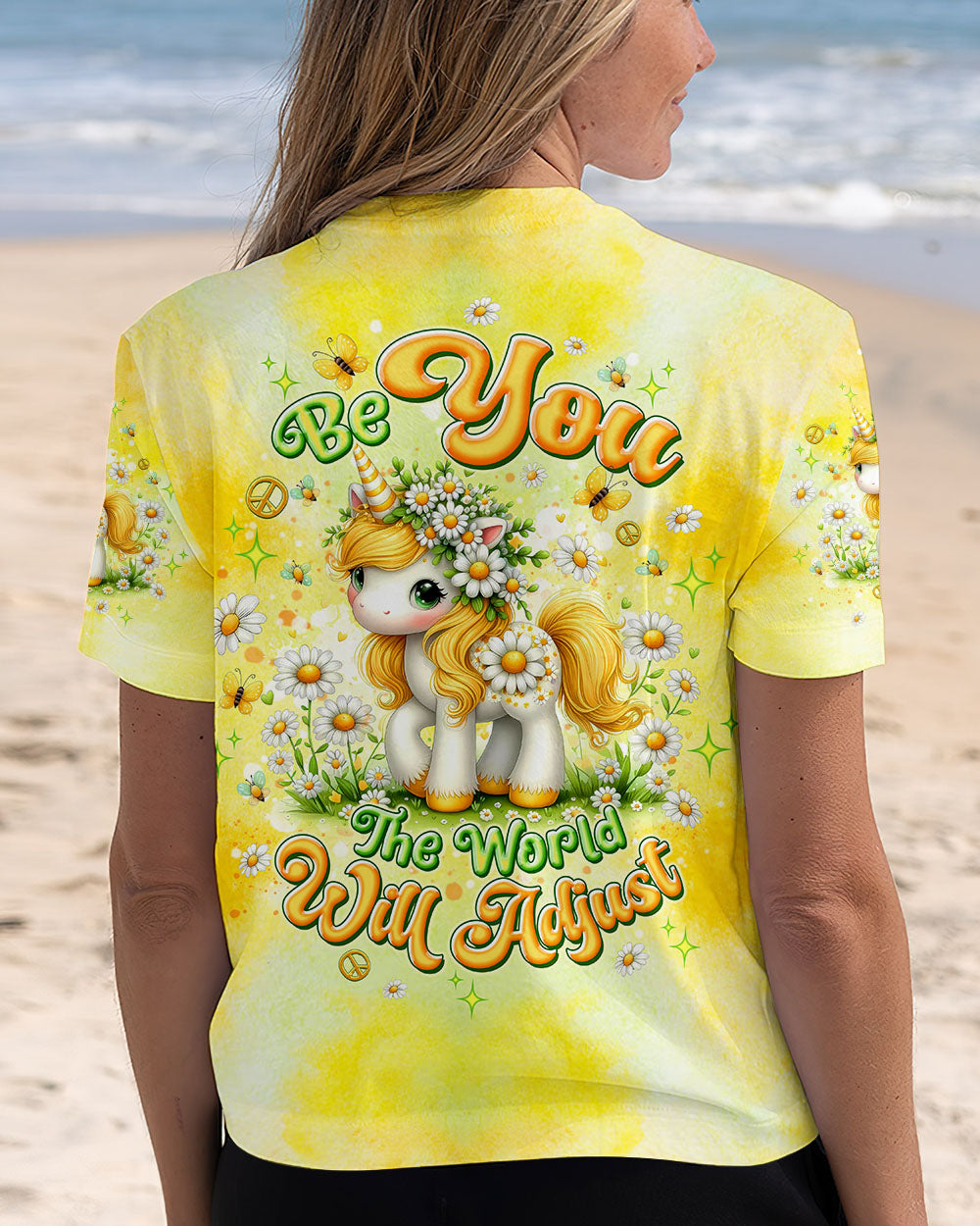 BE YOU THE WORLD WILL ADJUST UNICORN ALL OVER PRINT - TLTW0407254