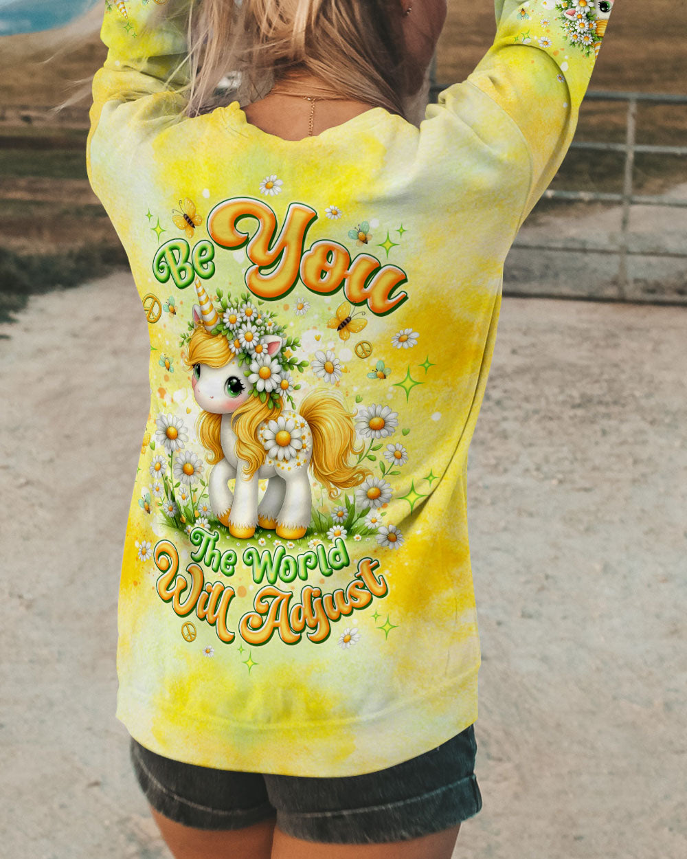 BE YOU THE WORLD WILL ADJUST UNICORN ALL OVER PRINT - TLTW0407254