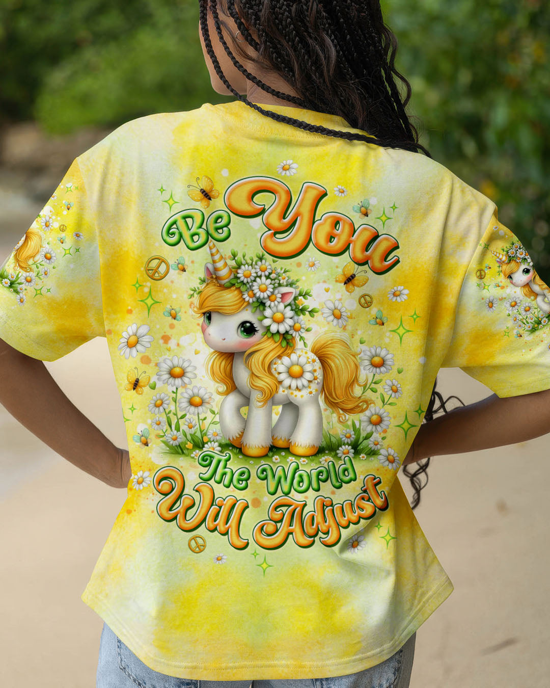 BE YOU THE WORLD WILL ADJUST UNICORN ALL OVER PRINT - TLTW0407254