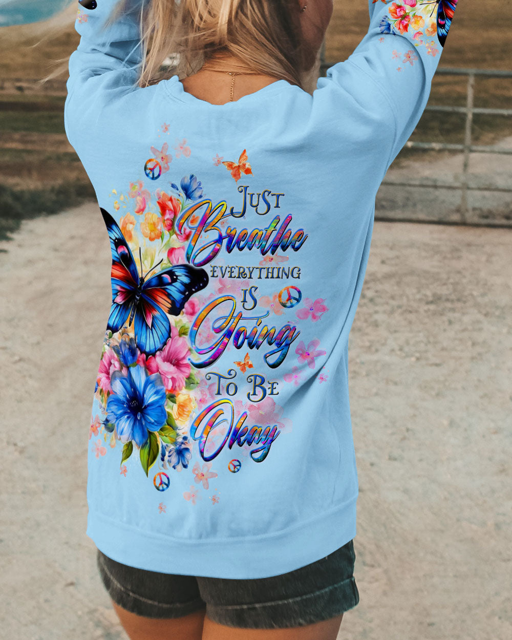 JUST BREATHE BUTTERFLY ALL OVER PRINT  - TLTW0410243