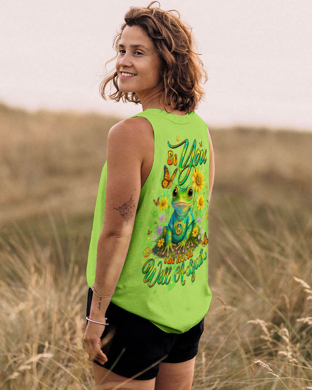 BE YOU THE WORLD WILL ADJUST FROG ALL OVER PRINT - TLTW0410251