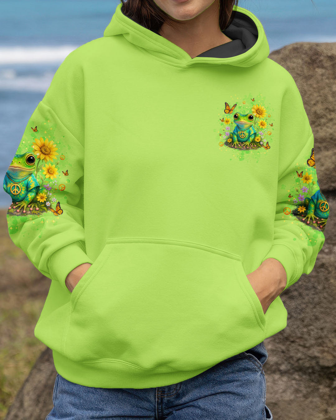 BE YOU THE WORLD WILL ADJUST FROG ALL OVER PRINT - TLTW0410251