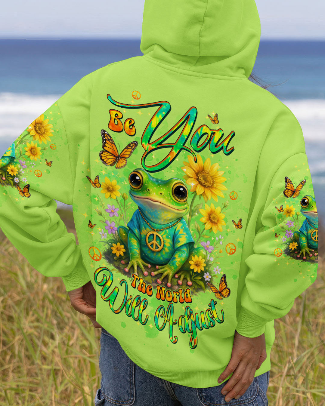 BE YOU THE WORLD WILL ADJUST FROG ALL OVER PRINT - TLTW0410251