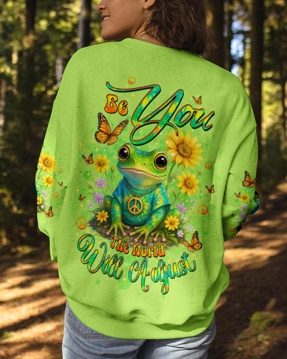 BE YOU THE WORLD WILL ADJUST FROG ALL OVER PRINT - TLTW0410251