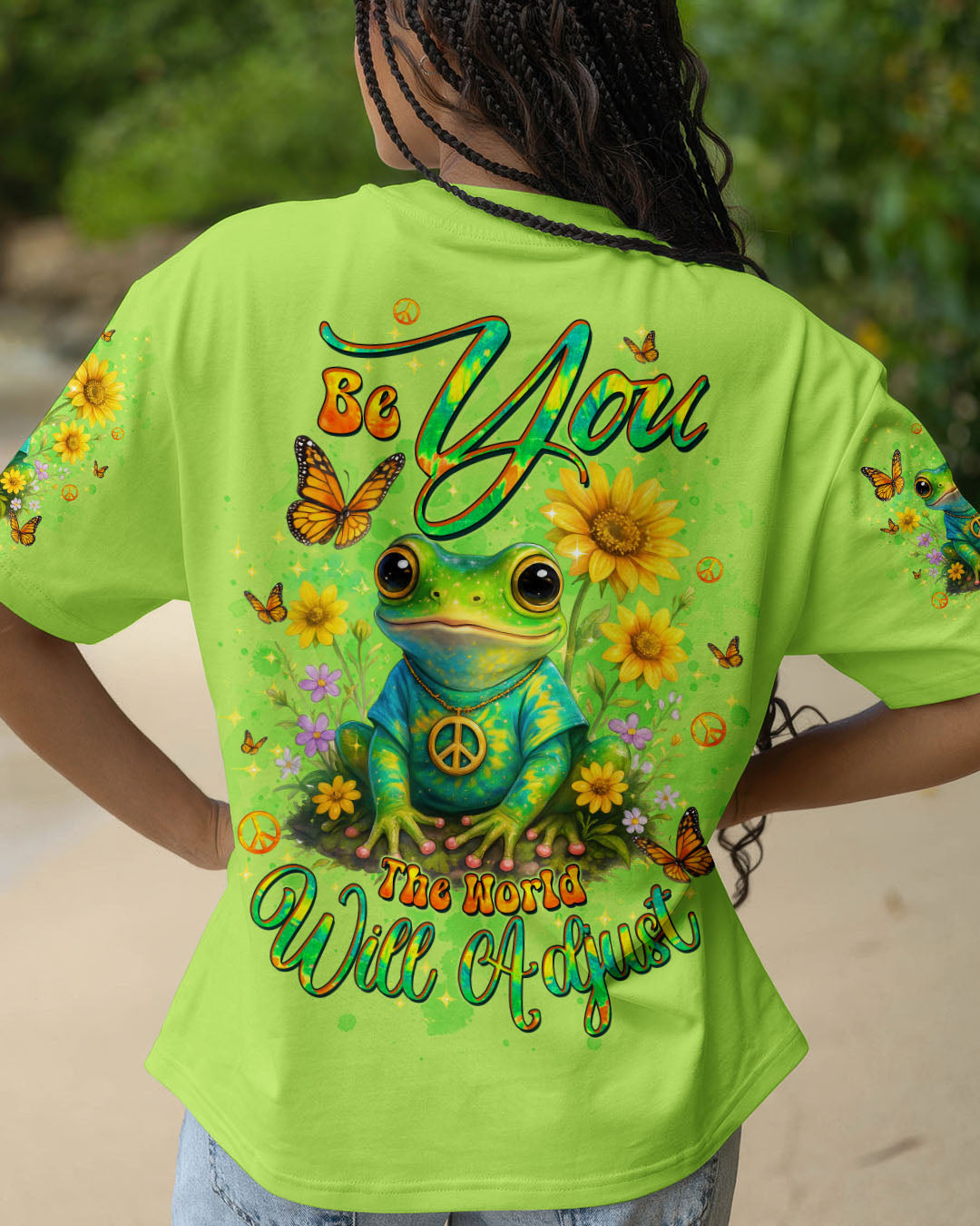 BE YOU THE WORLD WILL ADJUST FROG ALL OVER PRINT - TLTW0410251
