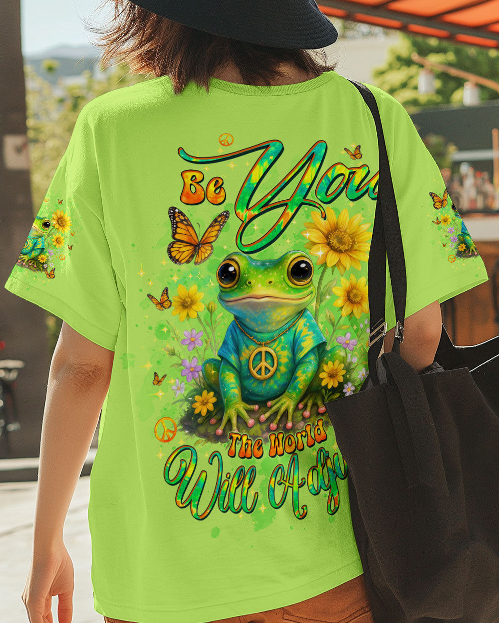 BE YOU THE WORLD WILL ADJUST FROG ALL OVER PRINT - TLTW0410251