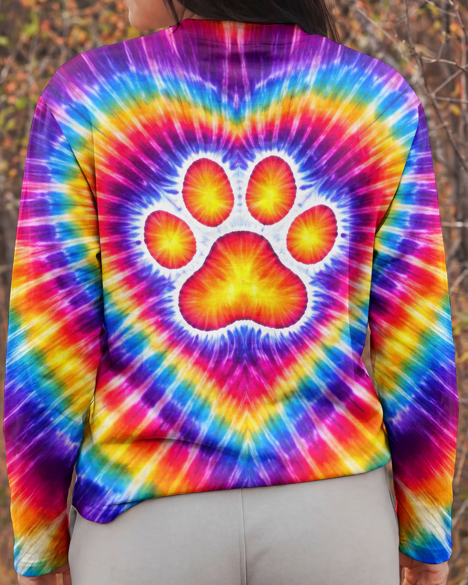 PAW PRINT HEART COLORFUL SWIRL ALL OVER PRINT  - TLTW0501261