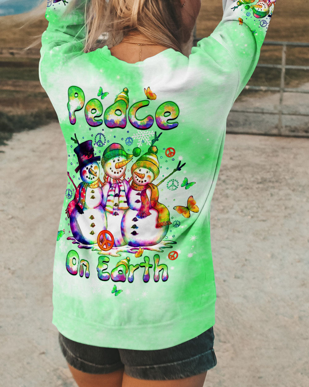 PEACE ON EARTH SNOWMAN CHRISTMAS ALL OVER PRINT - TLTW0510245