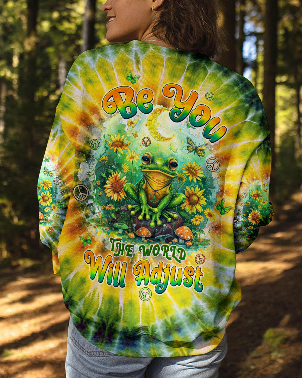 BE YOU THE WORLD WILL ADJUST FROG TIE DYE  ALL OVER PRINT  - TLTW0601252