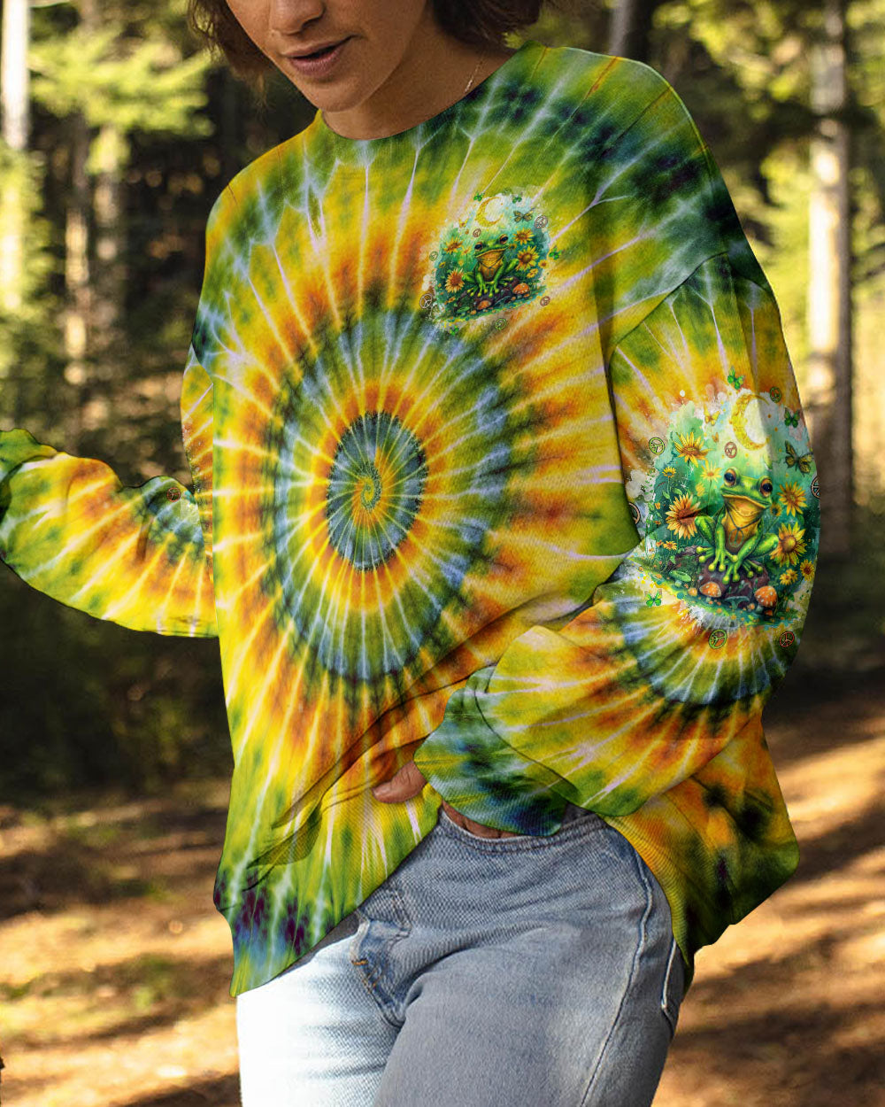 BE YOU THE WORLD WILL ADJUST FROG TIE DYE  ALL OVER PRINT  - TLTW0601252