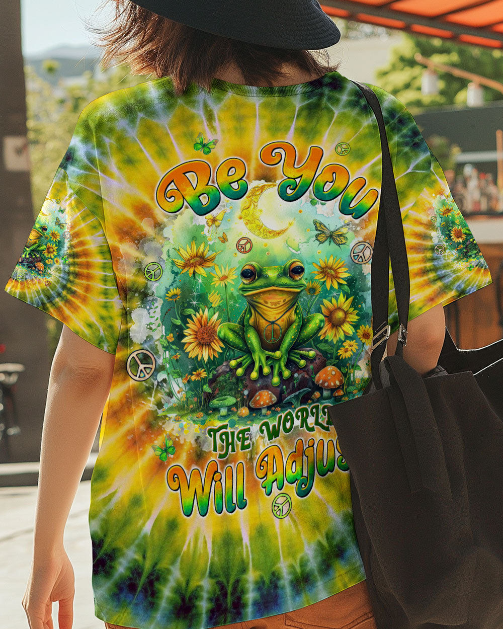 BE YOU THE WORLD WILL ADJUST FROG TIE DYE  ALL OVER PRINT  - TLTW0601252