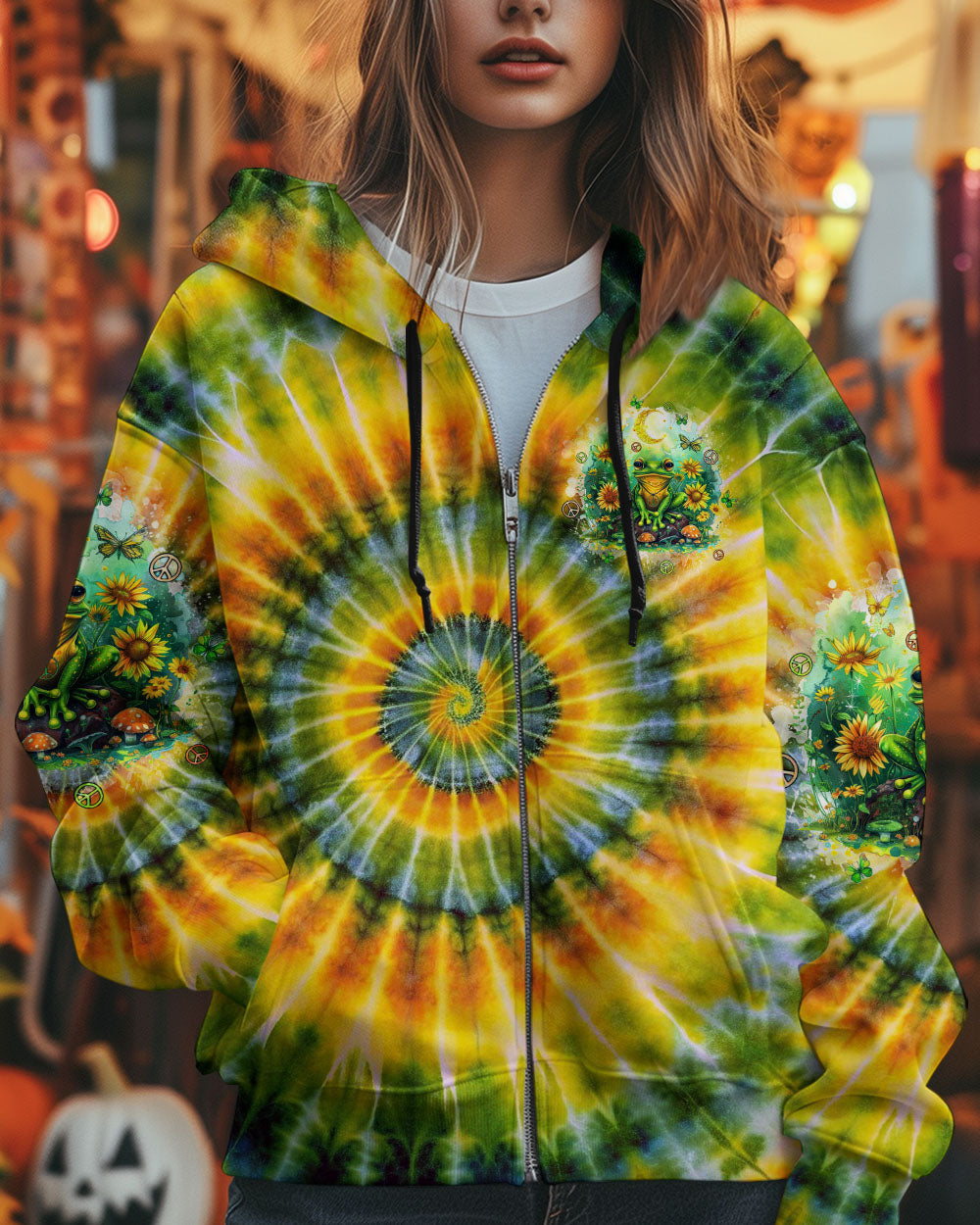 BE YOU THE WORLD WILL ADJUST FROG TIE DYE  ALL OVER PRINT  - TLTW0601252
