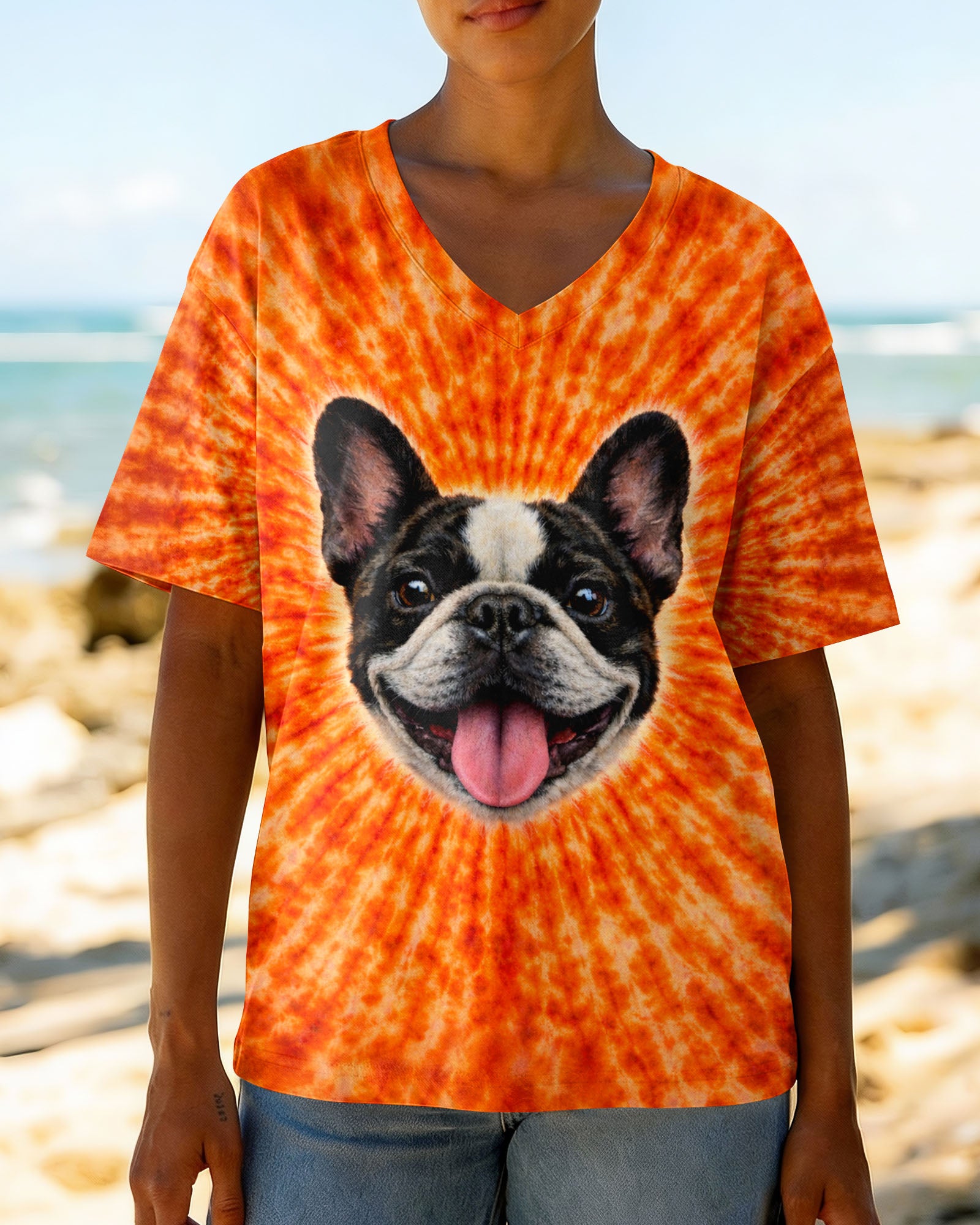 FRENCH BULLDOG ORANGE SWIRL ALL OVER PRINT - TLTW0603263
