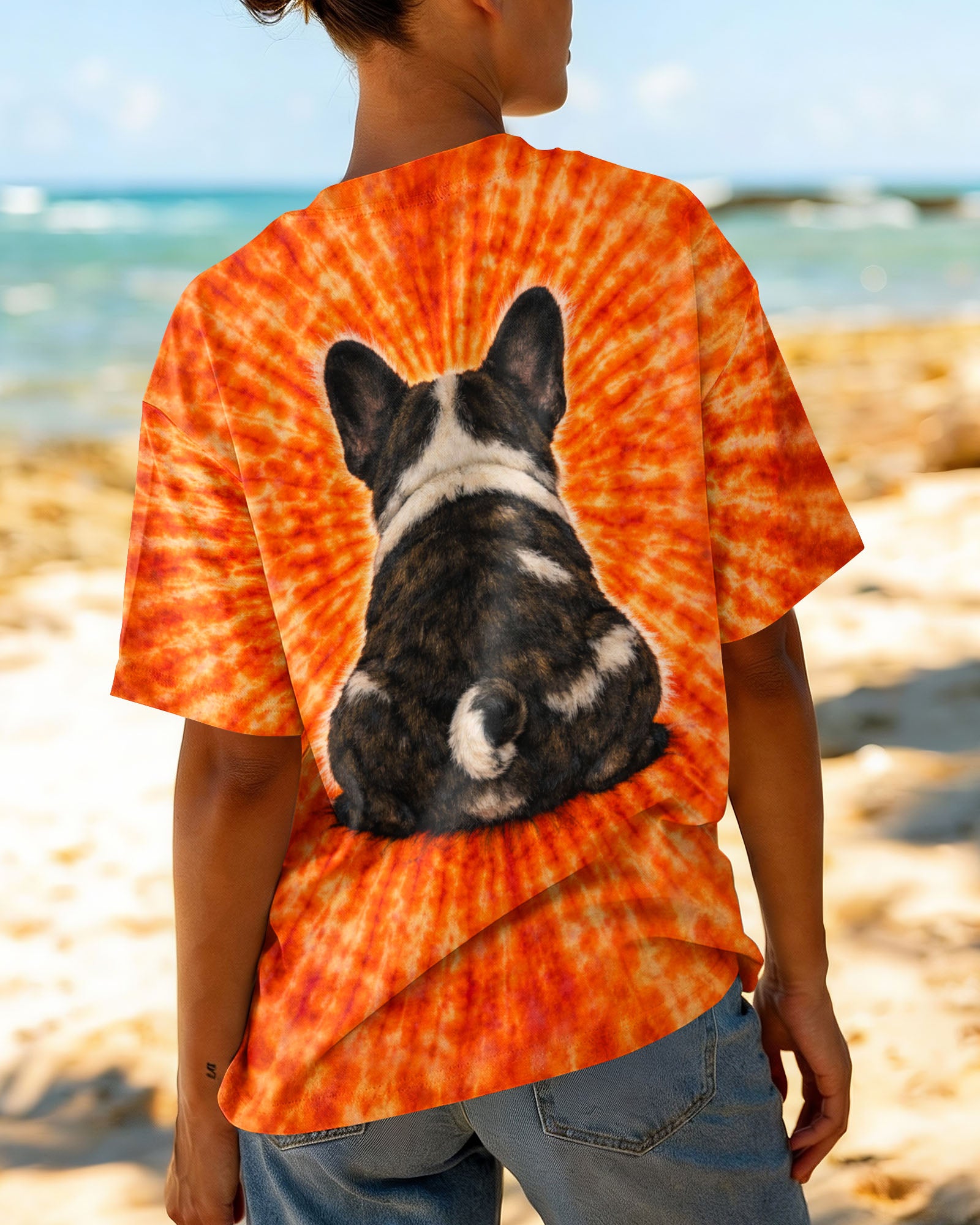 FRENCH BULLDOG ORANGE SWIRL ALL OVER PRINT - TLTW0603263