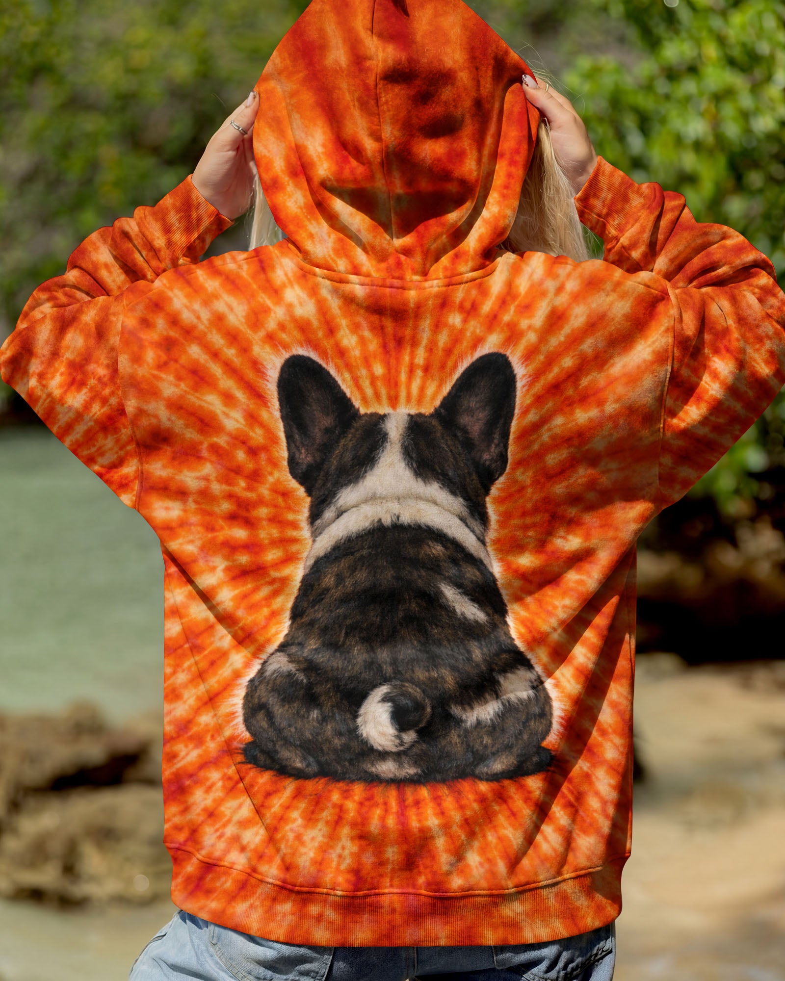 FRENCH BULLDOG ORANGE SWIRL ALL OVER PRINT - TLTW0603263