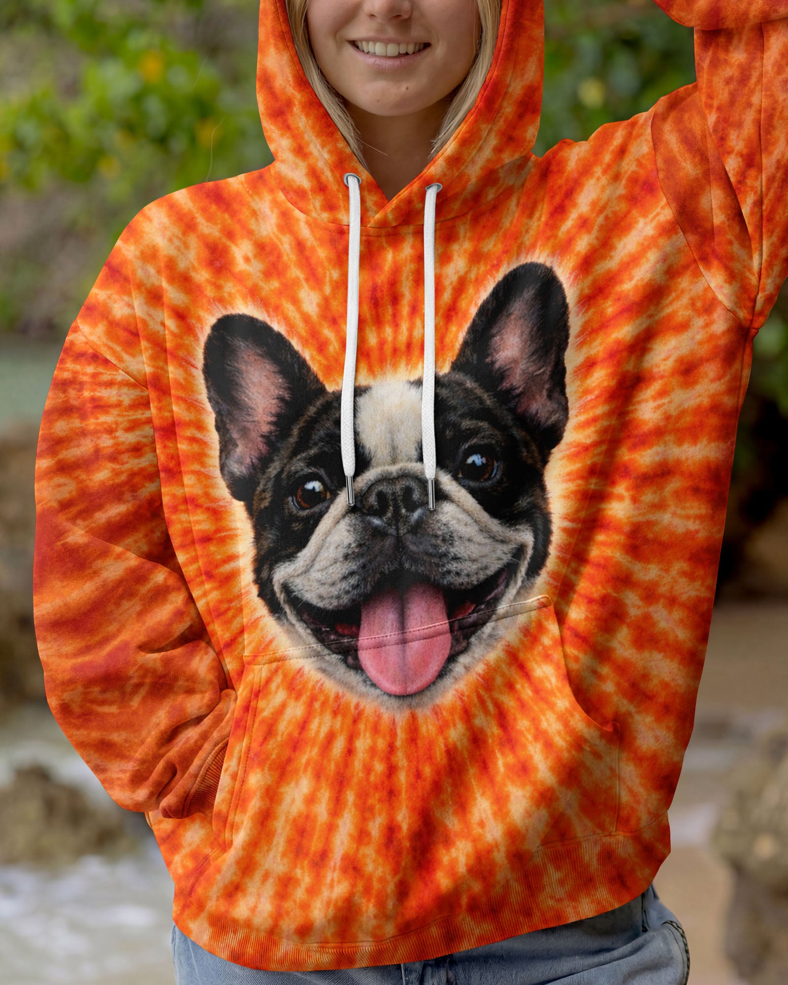 FRENCH BULLDOG ORANGE SWIRL ALL OVER PRINT - TLTW0603263