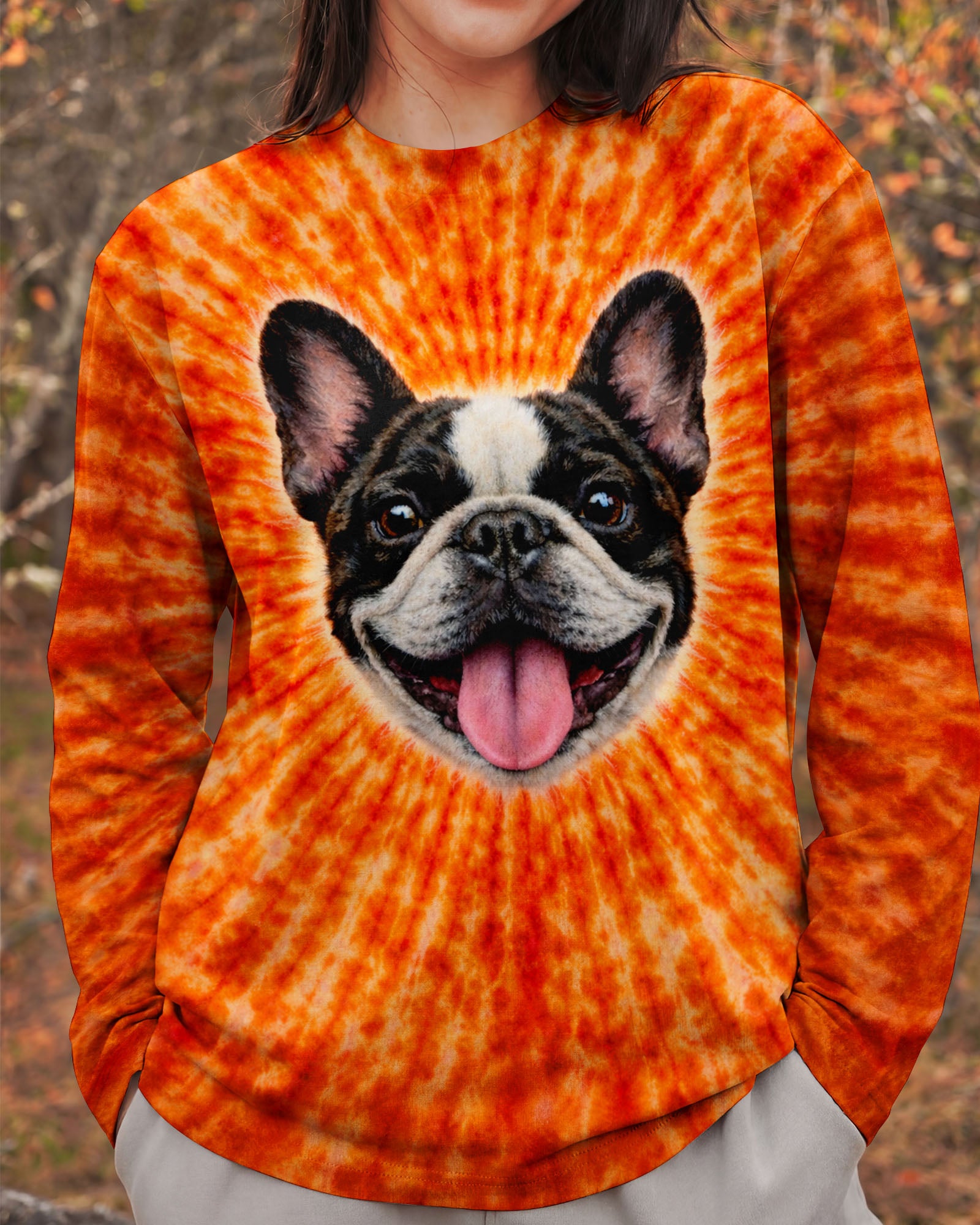 FRENCH BULLDOG ORANGE SWIRL ALL OVER PRINT - TLTW0603263