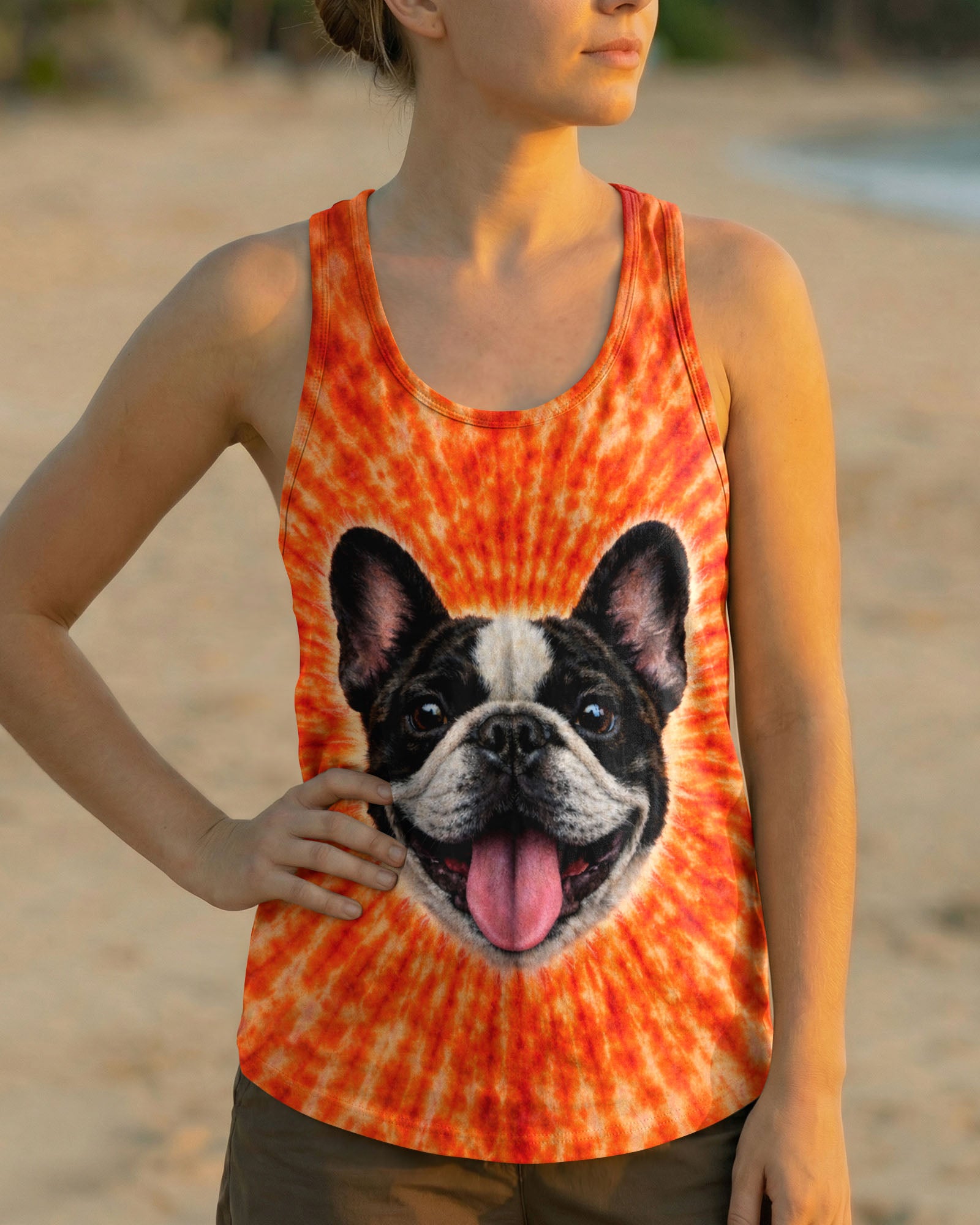 FRENCH BULLDOG ORANGE SWIRL ALL OVER PRINT - TLTW0603263