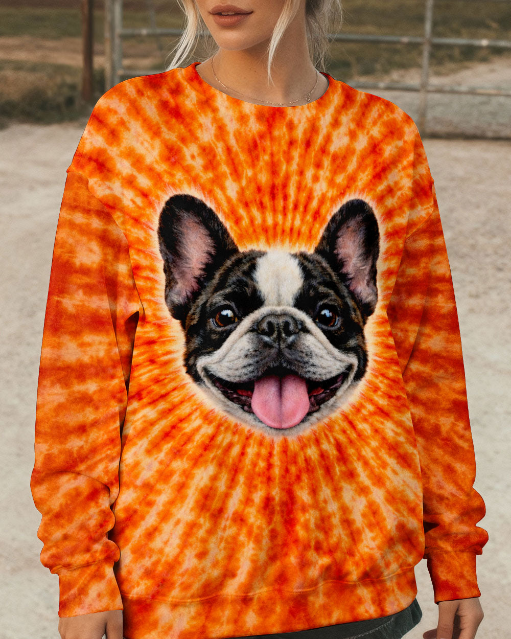 FRENCH BULLDOG ORANGE SWIRL ALL OVER PRINT - TLTW0603263
