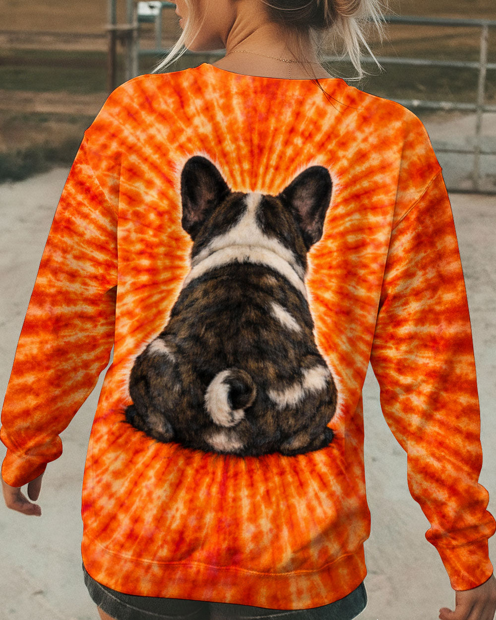 FRENCH BULLDOG ORANGE SWIRL ALL OVER PRINT - TLTW0603263