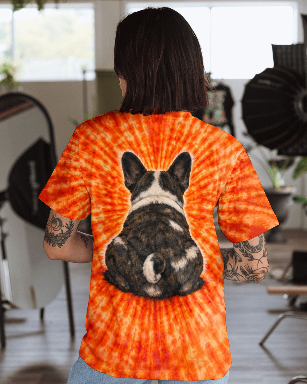 FRENCH BULLDOG ORANGE SWIRL ALL OVER PRINT - TLTW0603263