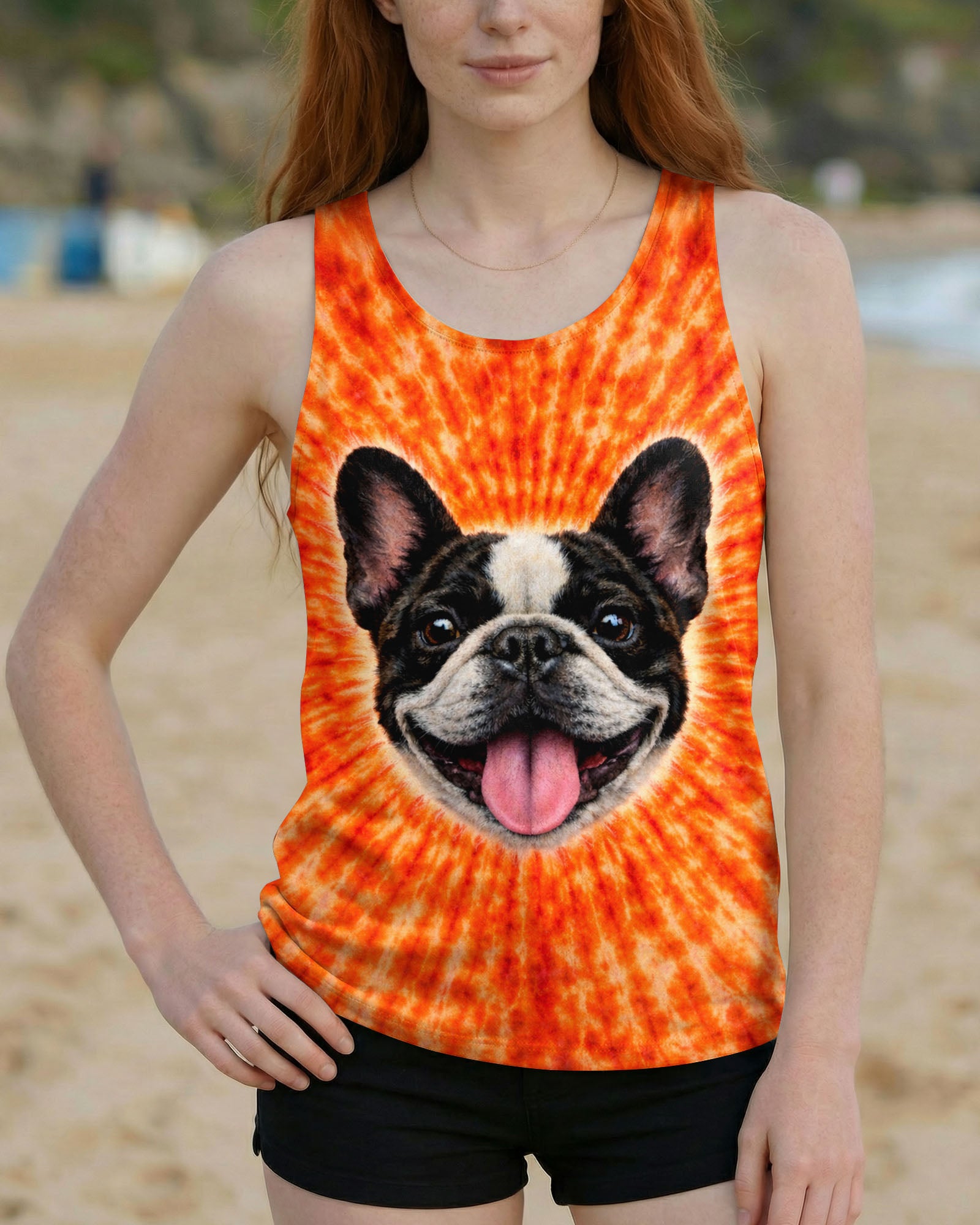 FRENCH BULLDOG ORANGE SWIRL ALL OVER PRINT - TLTW0603263