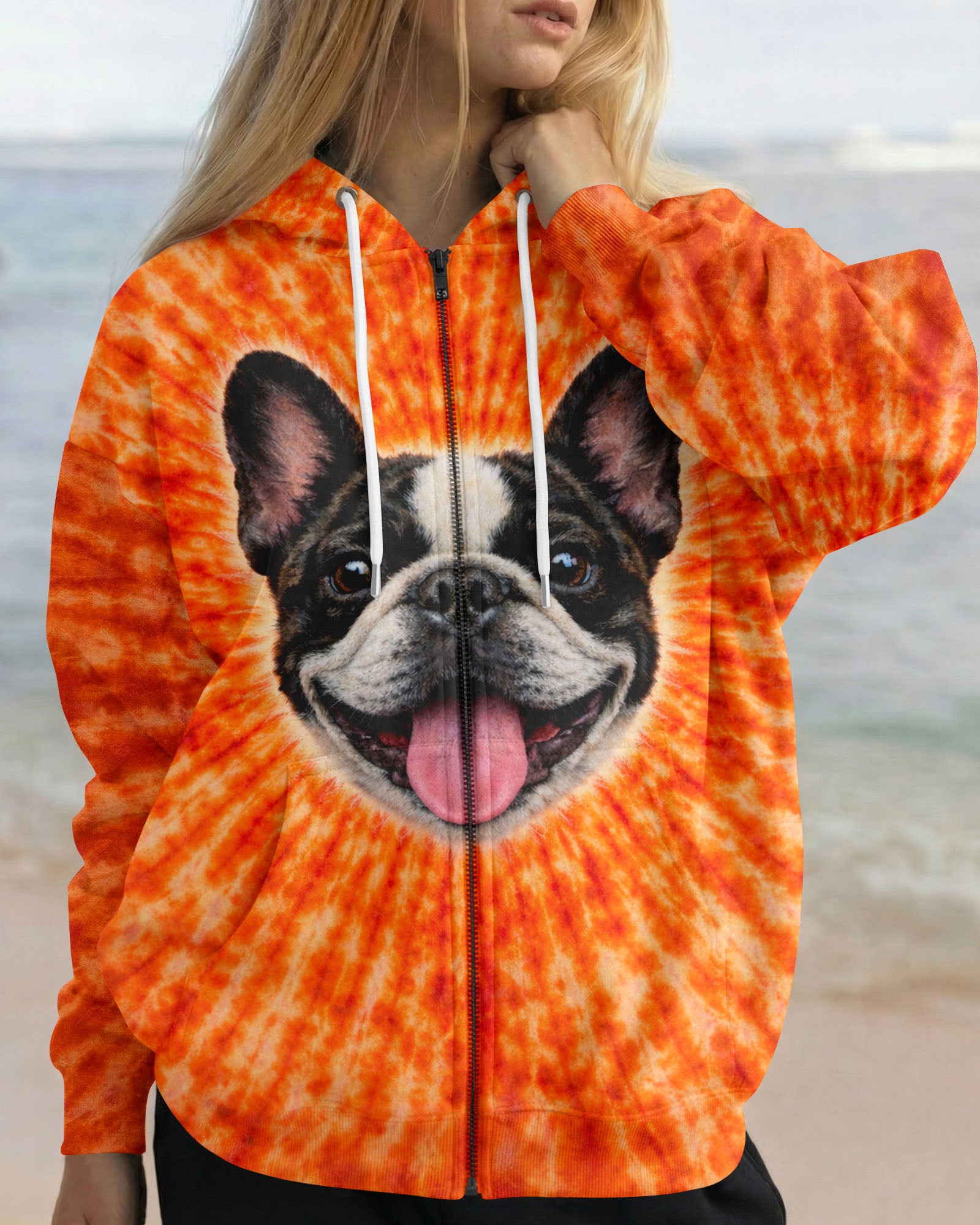FRENCH BULLDOG ORANGE SWIRL ALL OVER PRINT - TLTW0603263
