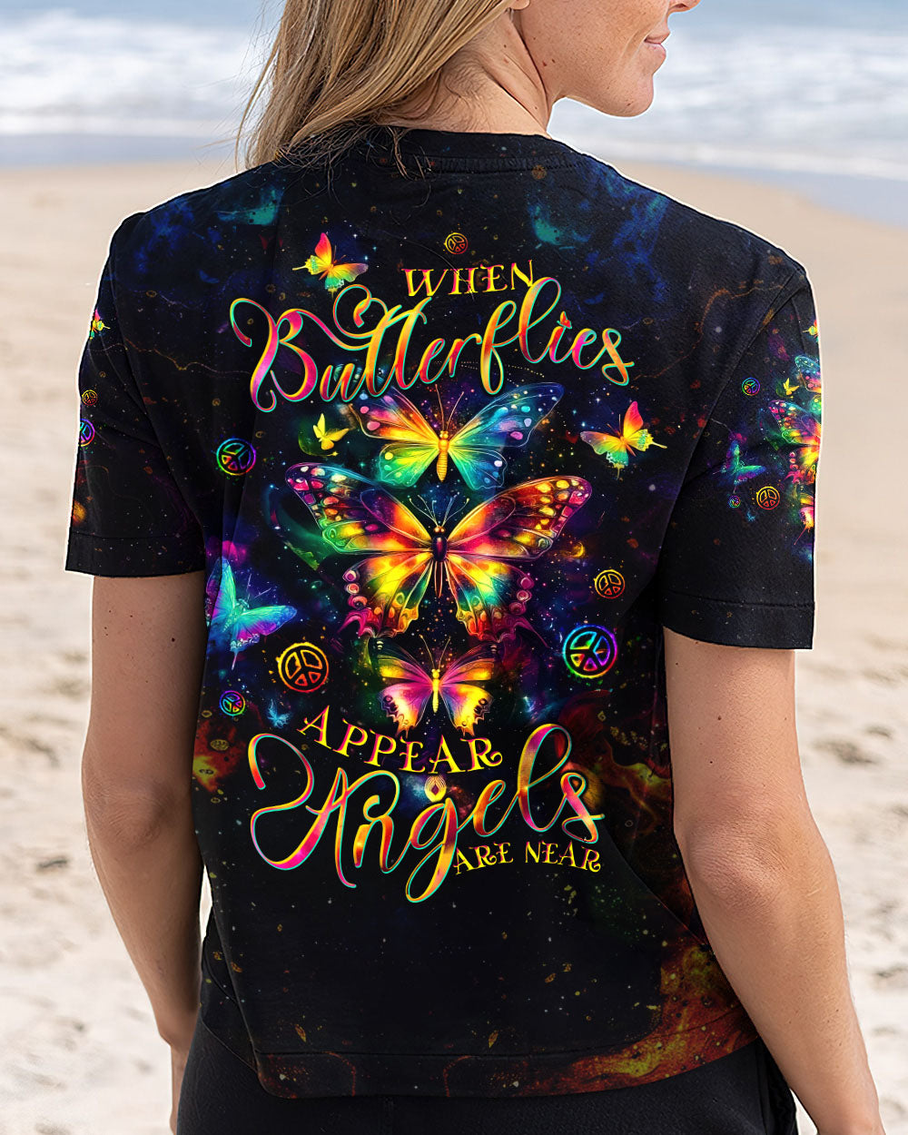 WHEN BUTTERFLIES APPEAR ANGELS ARE NEAR  ALL OVER PRINT - TLTW0605251
