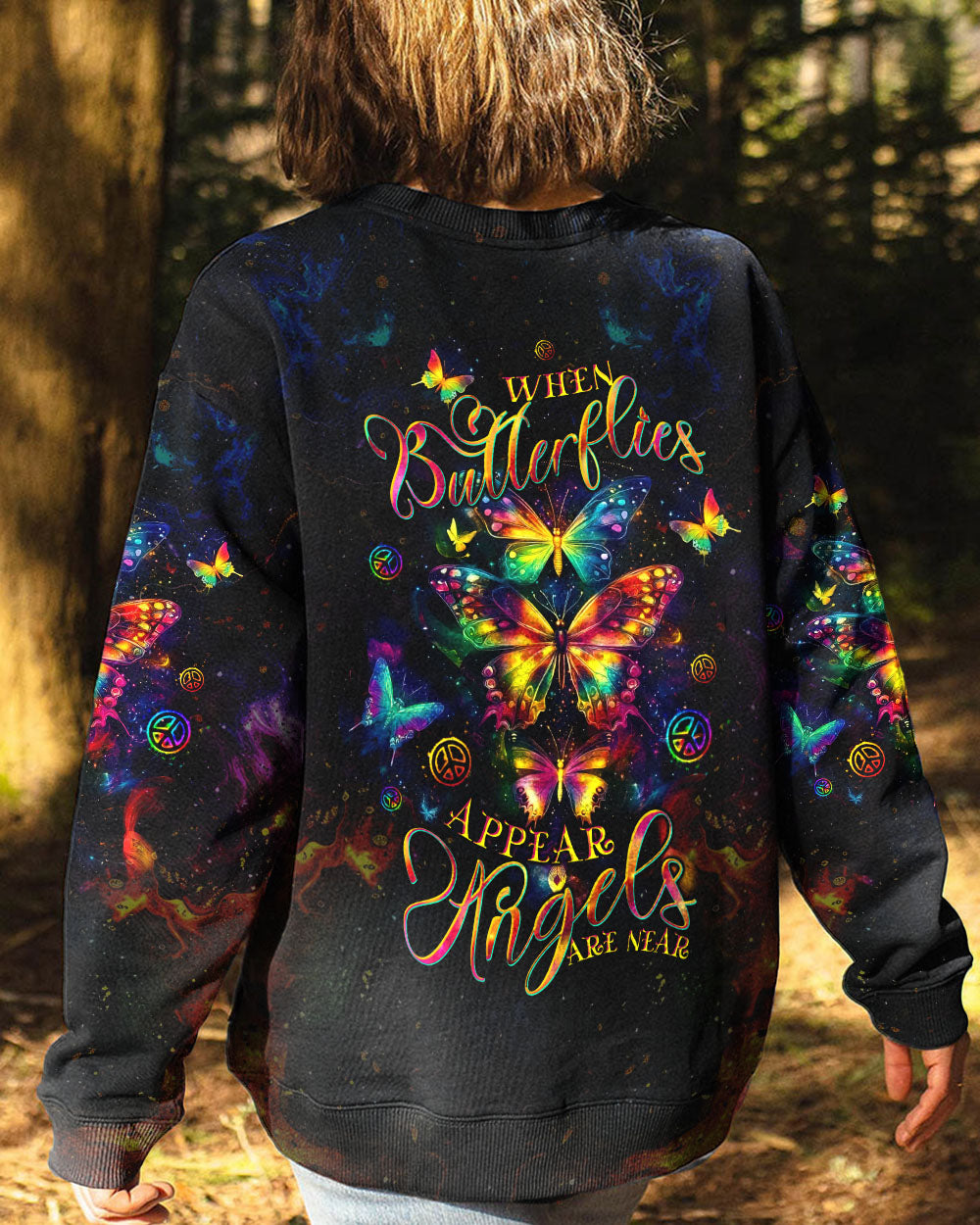 WHEN BUTTERFLIES APPEAR ANGELS ARE NEAR  ALL OVER PRINT - TLTW0605251
