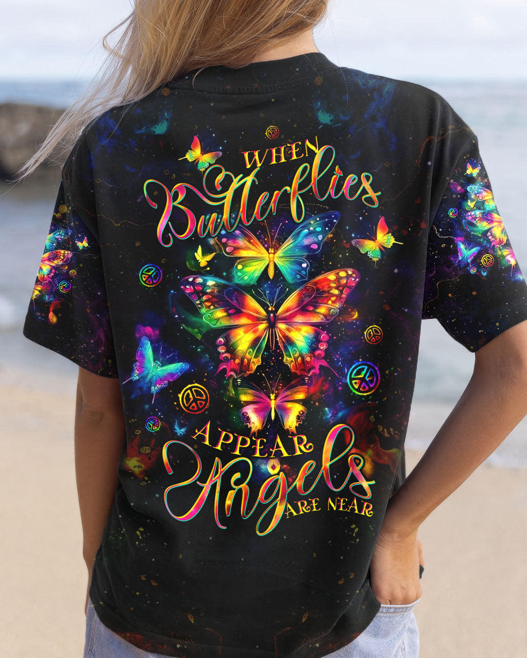 WHEN BUTTERFLIES APPEAR ANGELS ARE NEAR  ALL OVER PRINT - TLTW0605251